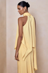 Sancelle | Lemon Satin Halter-Neck Top