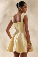 Katya | Lemon Sweetheart-Neck Skater Mini Dress