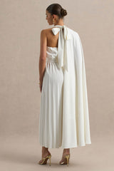 Paradise | White Cape-Sleeve Jumpsuit