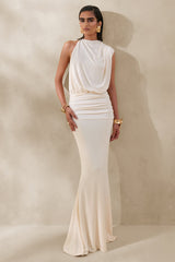 Umaira | Cream High-Neck Maxi Dress