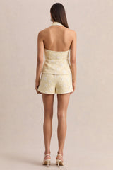 Blaise | Lemon Embellished Boucle Shorts
