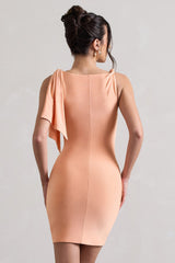 Cassie | Coral Twisted Knot Mini Dress